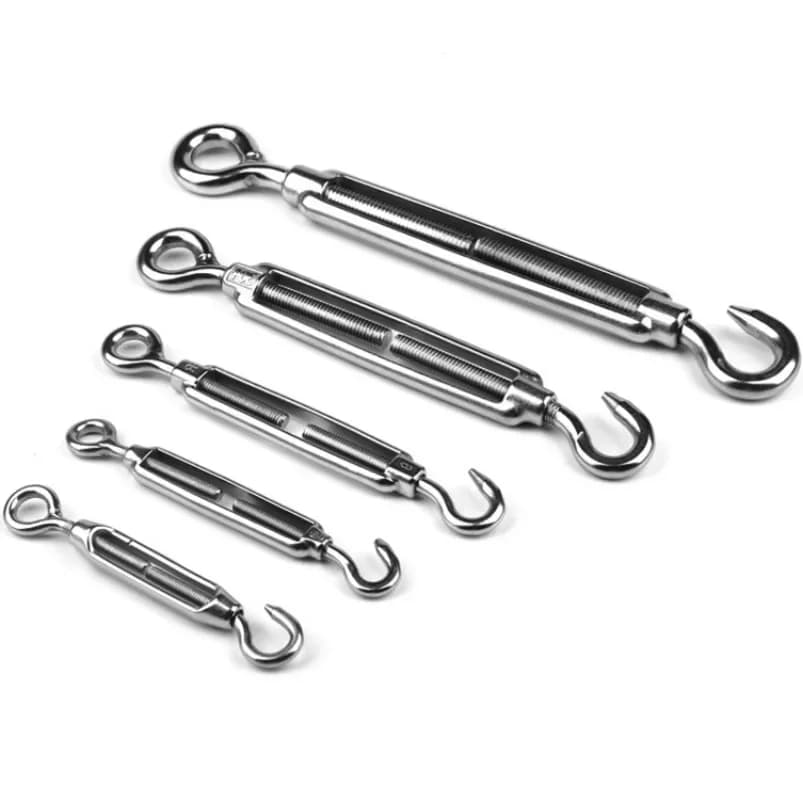 5 Stück Haken und Öse OC Typ Spannschloss Größe Edelstahl 304 Heavy Duty Rigging Segelhardware Spannschloss Drahtseilspannung