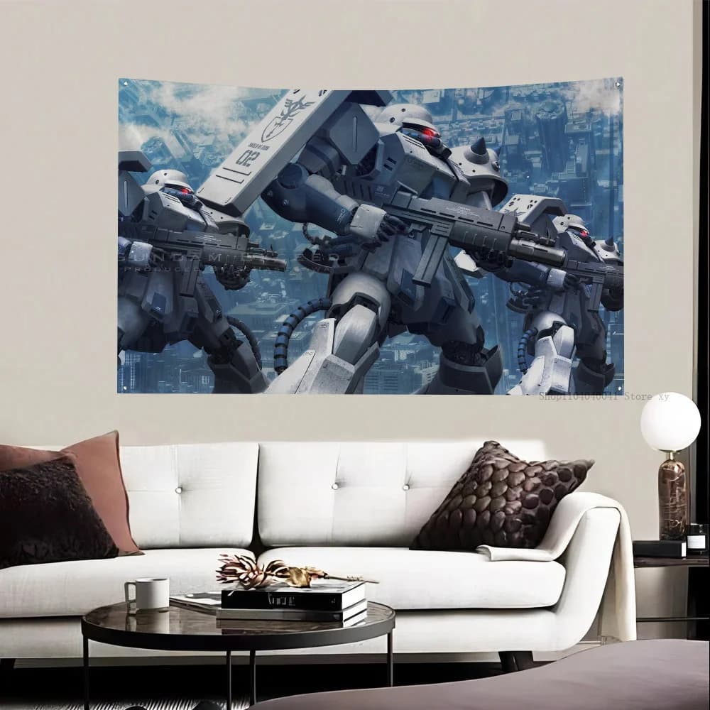 1pc UP Mobile Suit Gundam Zeon Flagge Flaggen und Banner Vier Loch Polyester Outdoor Dekor Raumästhetik