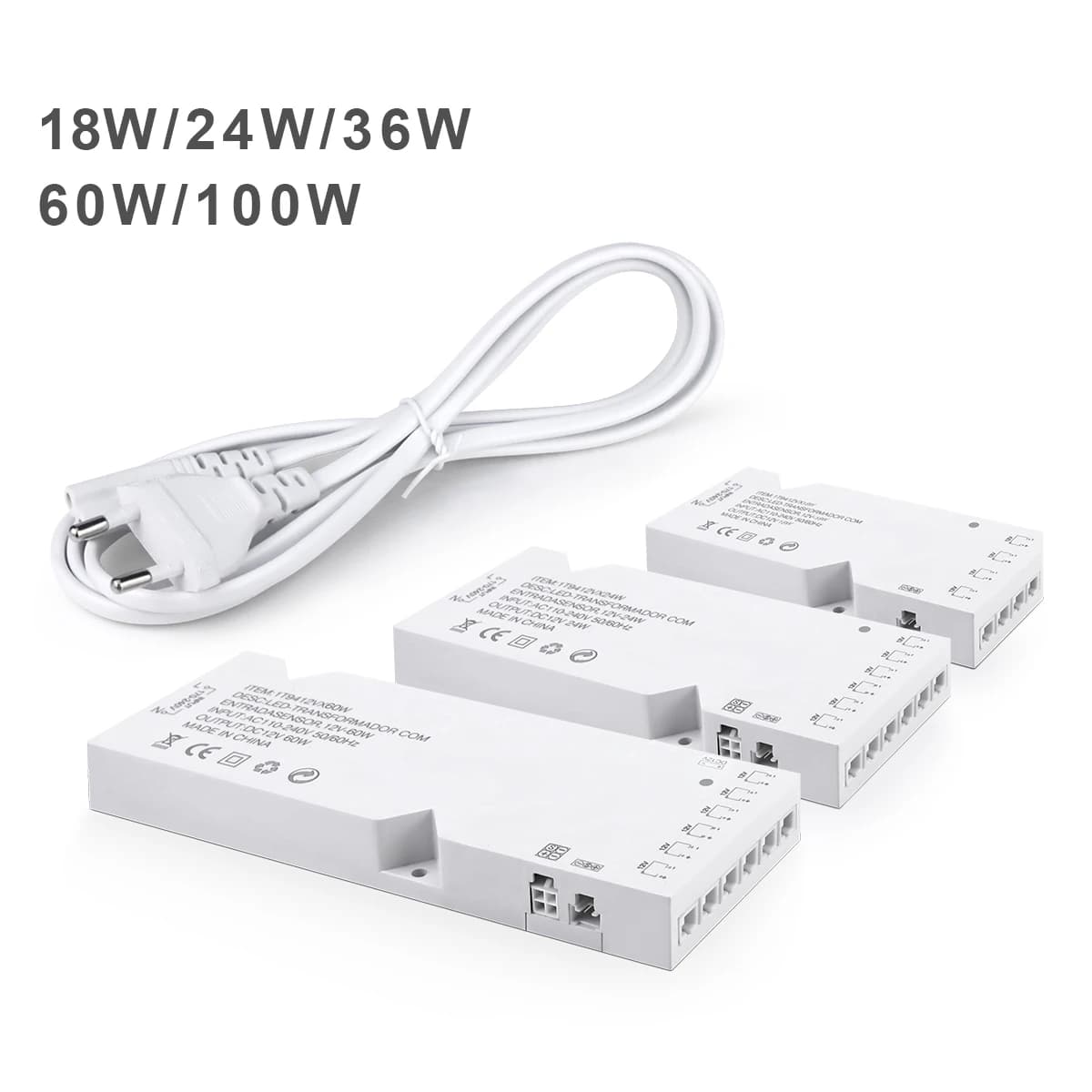 100-240V AC zu DC 12V Netzteil 36W 60W 100W LED Streifen Treiber Transformator mit Dupont Port für LED Schrank Licht Netzteil