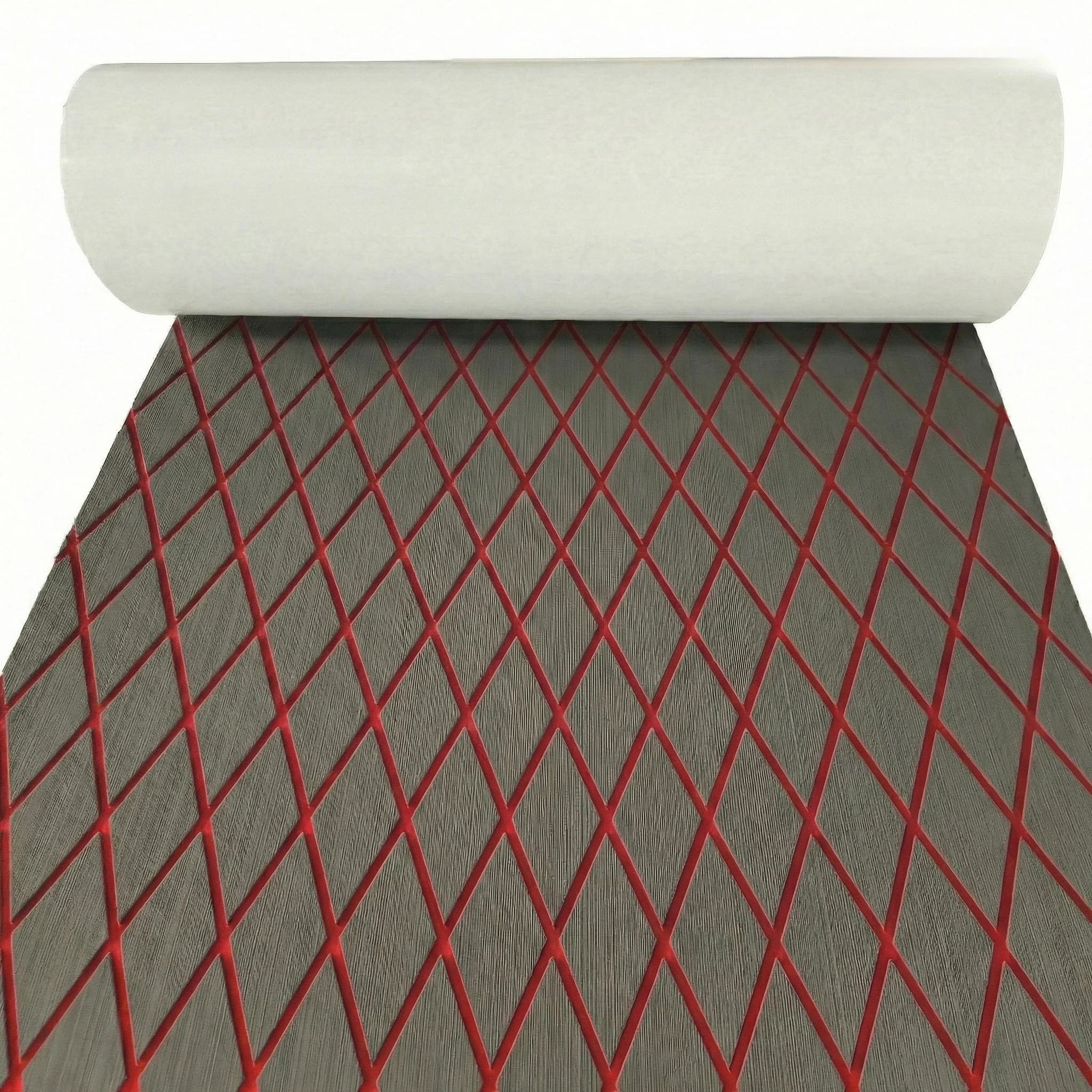 1900x700x5mm EVA-Schaumstoff Bootsbodenbelag Diamant-Imitat-Teakholz-Deckbelag Dunkelgrau Rot Selbstklebende Marine-Yacht-Wohnmobil Rutschfeste Matte