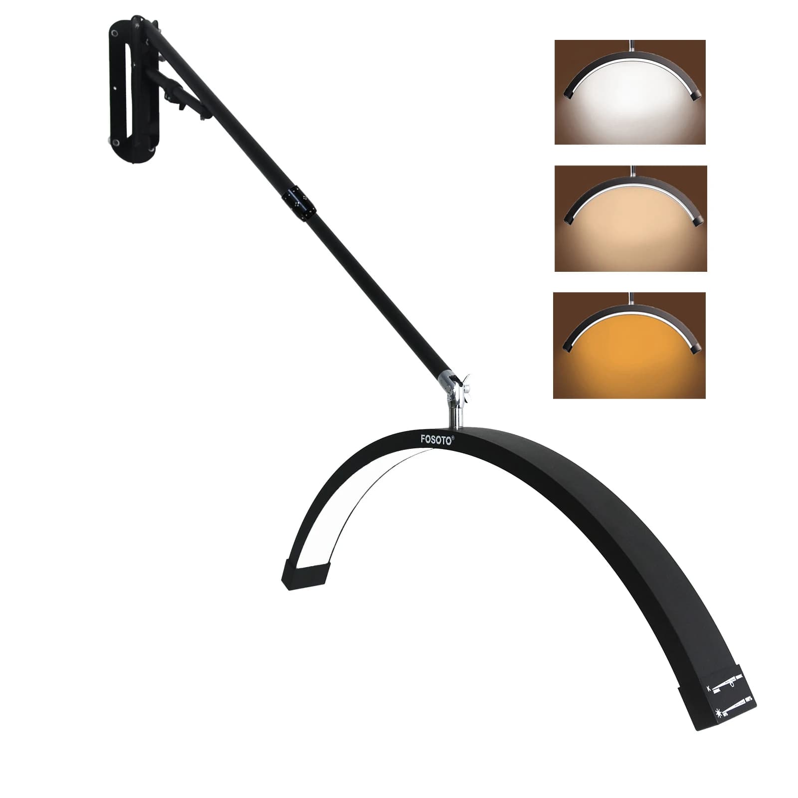 Fosoto Multidirektionale U-förmige LED-Wandleuchte Halbmond-Lampe für Schönheitssalon, Wimpern, Friseursalon und Nagelstudio