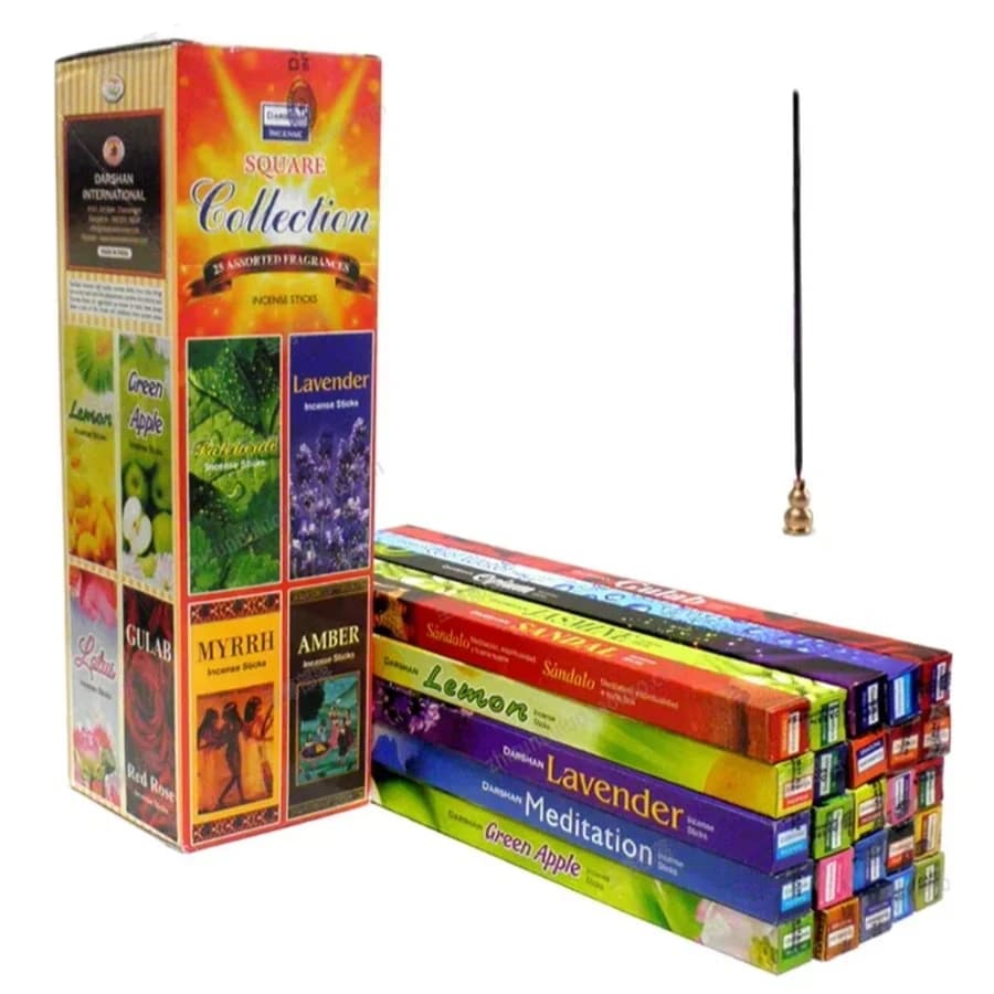 Y Natural 10/25 gemischte Box/Packung indische Räucherstäbchen Sandelholz weißer Salbei tibetisch duftend Yoga Indoor Luftreinigung Aromatherapie