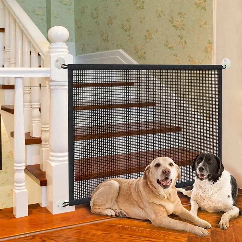 Haustier Hund Barriere Zäune Mit 4Pcs Haken Haustier Isolierte Netzwerk Treppen Tor Neue Falten Atmungsaktive Mesh Laufstall Für Hund sicherheit