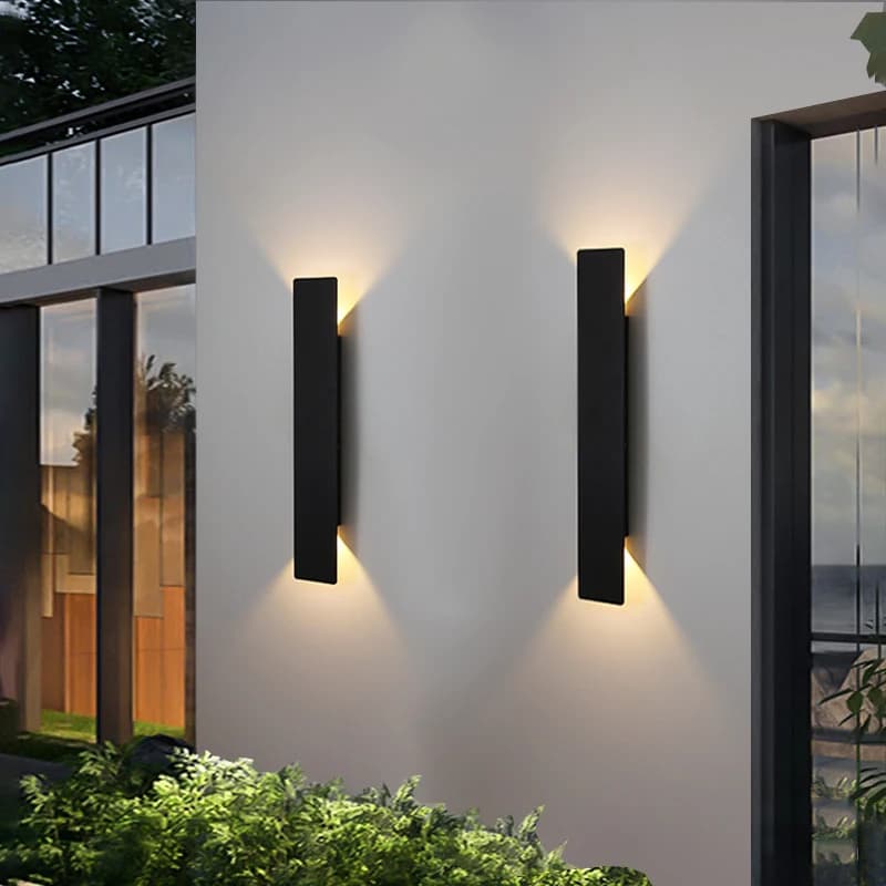 Wasserdichte LED-Streifen-Wandleuchte aus Aluminium, Außenbeleuchtung, Schlafzimmerbeleuchtung, Schwarz, 6 W, 18 W