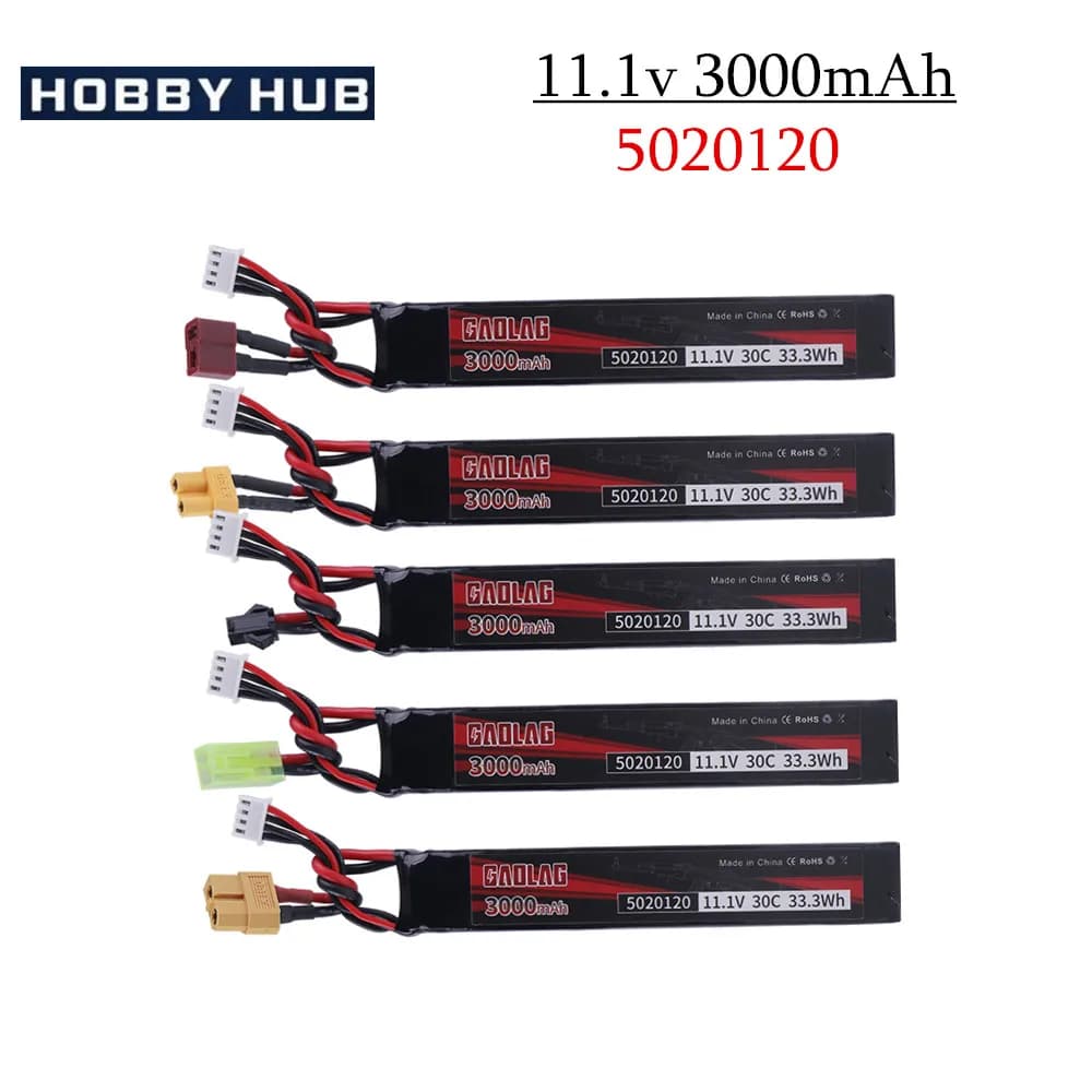 Wasserpistole Airsoft LiPo Akku 3S 11,1V 3000mAh 5020120   T/Kleiner Tamiya-Stecker für Airsoft BB Air Pistole Elektrospielzeug Pistolen Teile