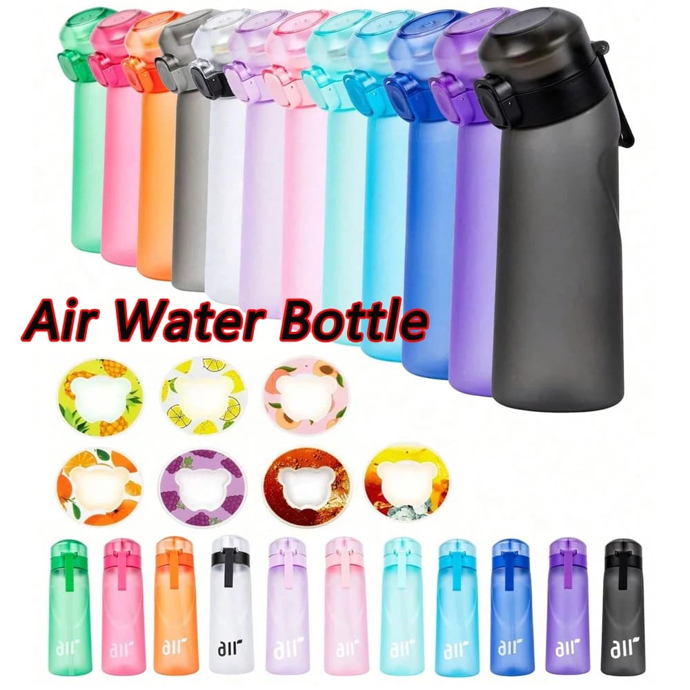 1 Stück Luftgeschmack-Wasserflasche mit 1 Stück zufälliger Geschmacks Pod Sport duftende Wasserflasche 0 Zuckergeschmacksrichtungen Ring