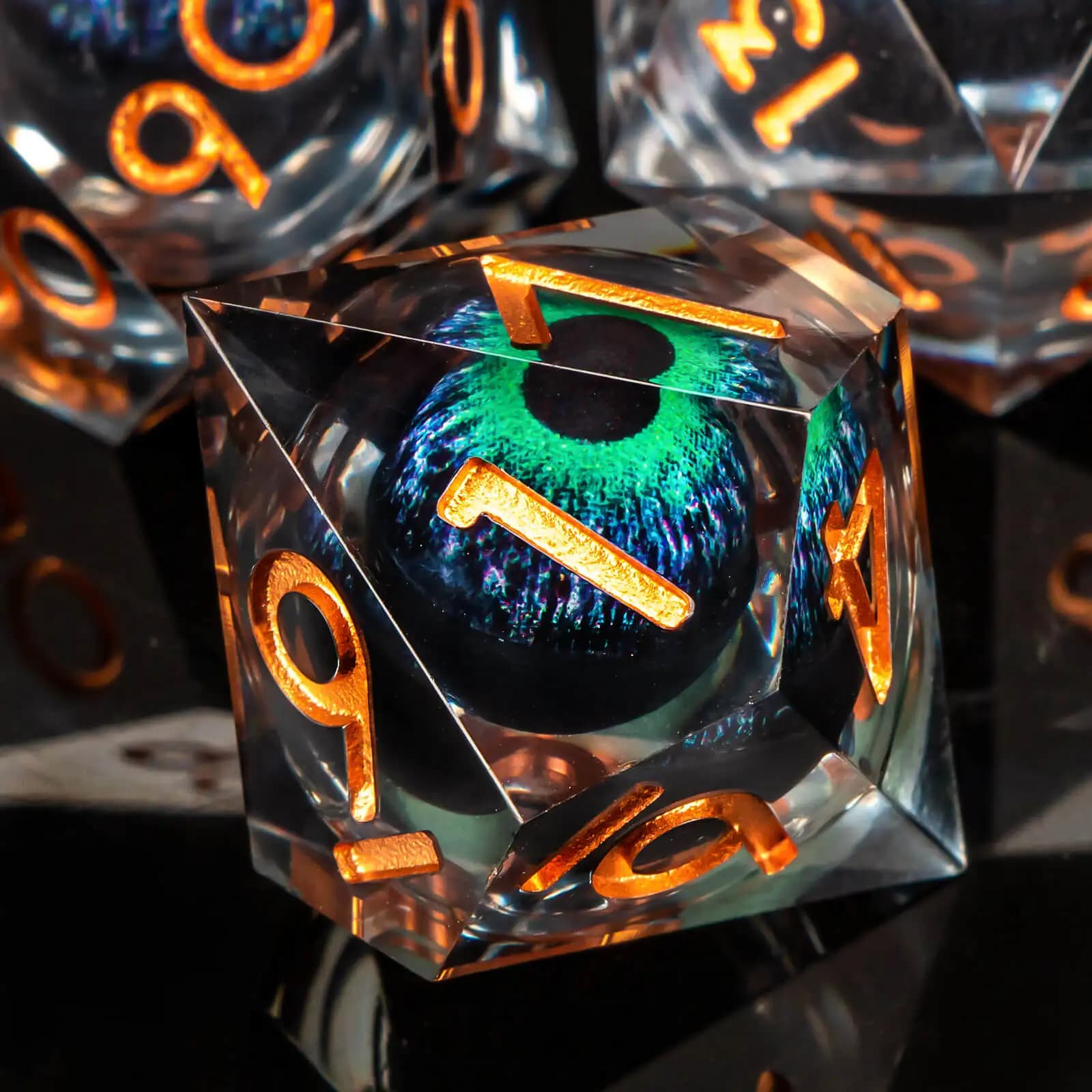 Dragon Eye Würfelset, vollflüssiger Kern, D und D, scharfe Kante für Dungeon und Dragon D&D Würfel, Pathfinder Rollenspiele