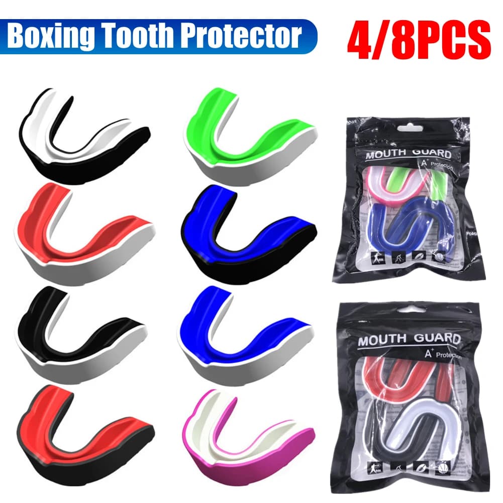 4/8PCS Professionelle Kampf Training Zahn Schutz EVA Boxen Zahnfleisch Schild Kampf Sport Mundschutz Muay Thai Mund schutz