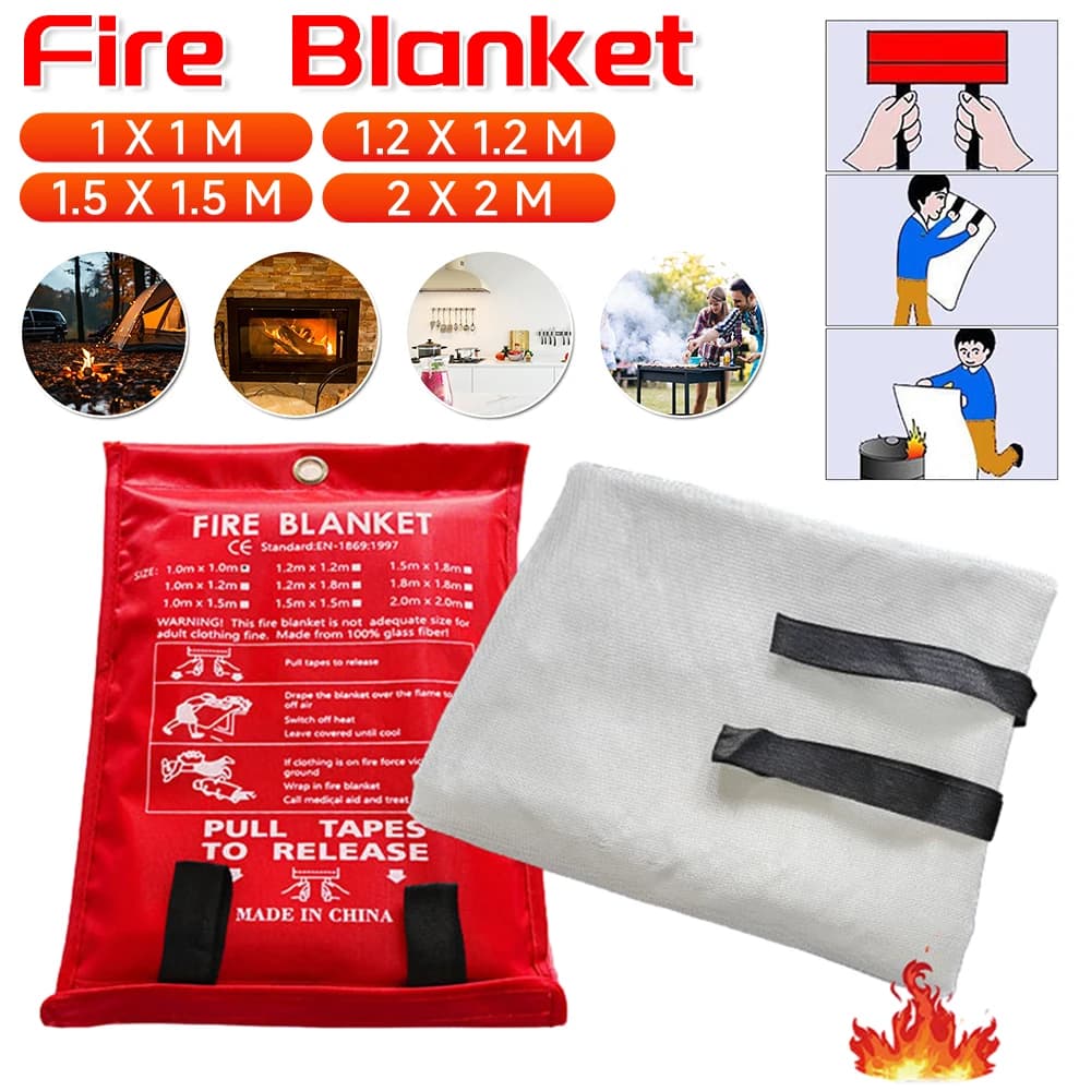 1/2m Feuerlösch decke Home Safety Fighting Feuerlöscher Feuerfeste Schweiß decke Notfall Survival Fire Shelter Sicherheits abdeckung