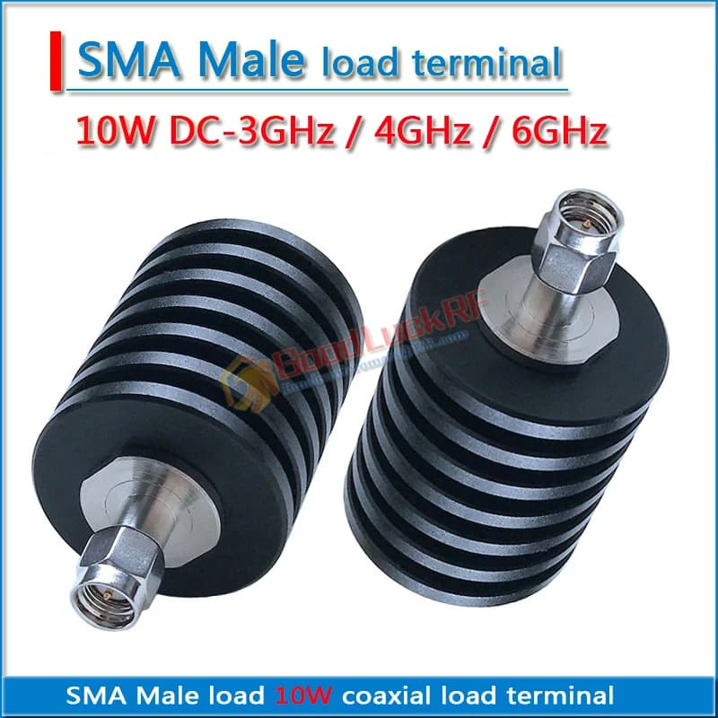 Hochwertige sma männliche 10w koaxiale Abschluss Dummy-Last vswr ≤ 1,20 DC-3GHz 4GHz 6GHz mit Kühlkörper niedrige stehende Welle 50 Ohm