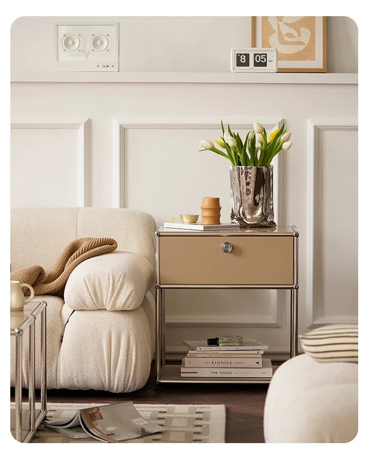 Schrank Nachttisch Modulares Modul DIY Nachttischhalter Edelstahl Metallplatte für Wohnzimmer INS Beliebt