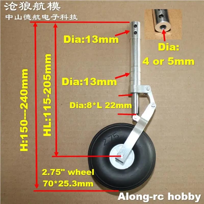 115 mm bis 205 mm D4 oder D5 verstärkte Dämpfung kniendes Fahrwerk Schneckenschock-Stativ für DIY 5-10 kg RC-Flugzeuge EDF-Flugzeugteile