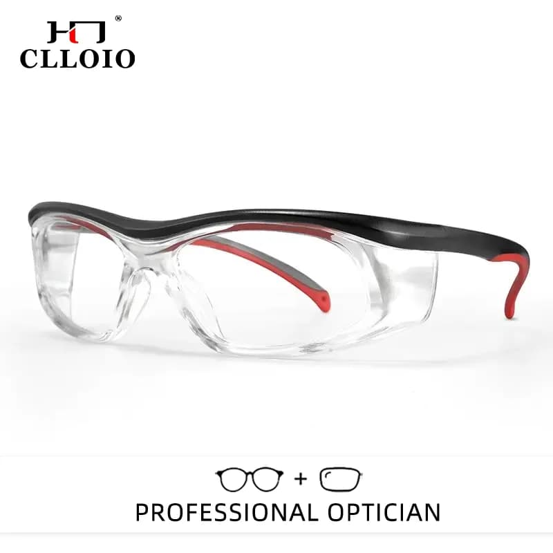 CLLOIO Schutzbrille mit Sehstärke, schlagfeste industrielle optische Brille, Spritzschutzbrille für Bau und Labor