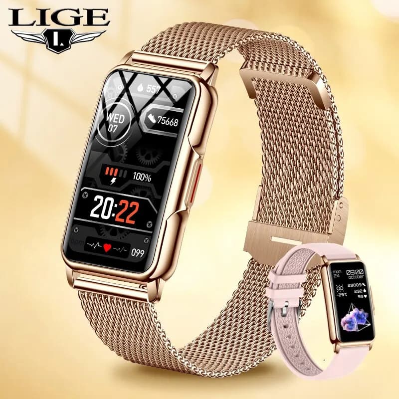 Lige smart wacker frauen voll touchscreen bluetooth ruf ip67 wasserdicht sport fitness tracker smartwatch frauen