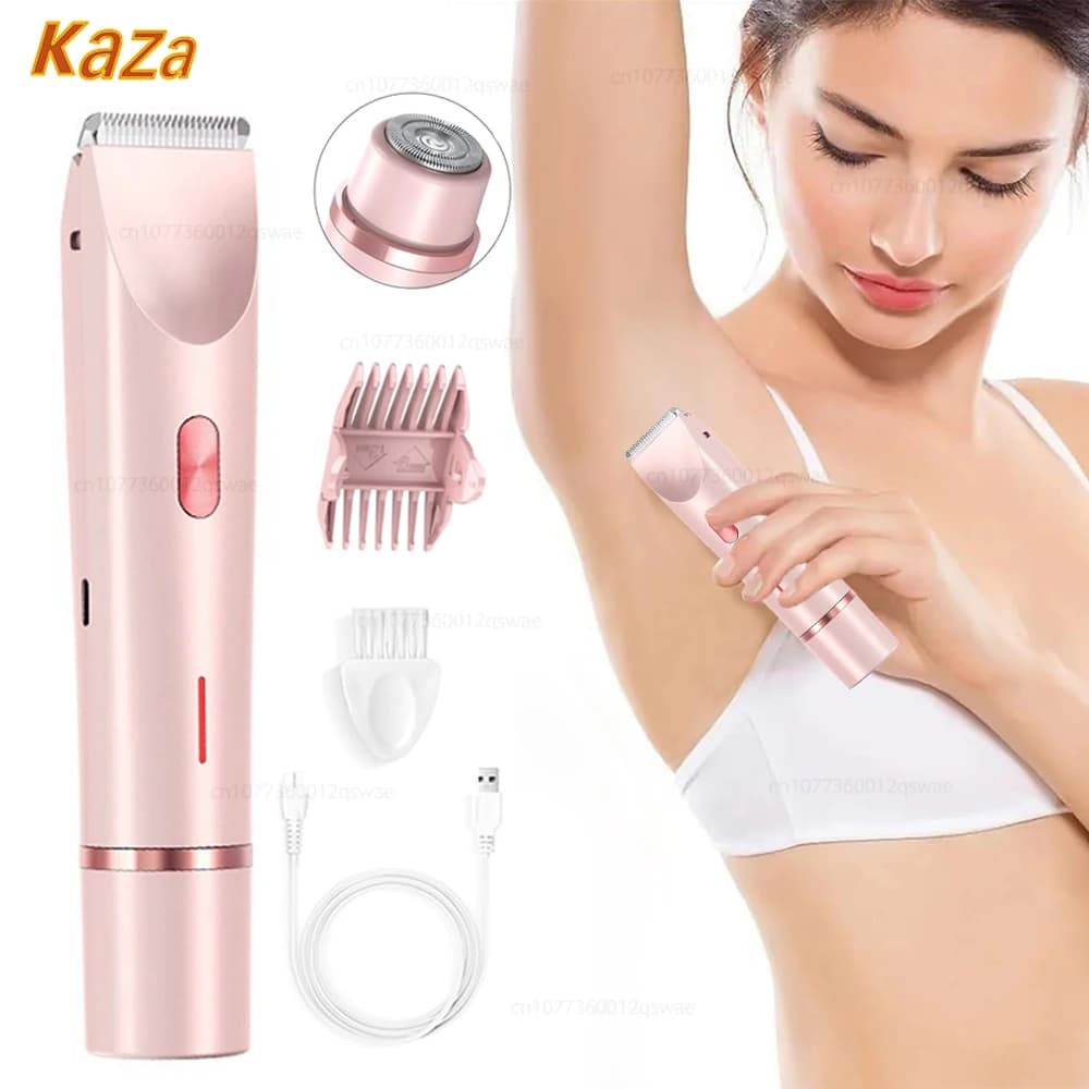 Elektrische Rasierer für Frau Doppel Kopf Dual Zweck Weibliche Rasierer Körper Epilierer Bein Unterarm Bikini Elektrische Haarentferner Trimmer