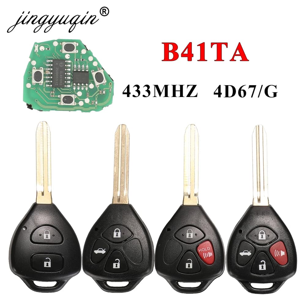 Jingyuqin B41TA Fernbedienung Auto Schlüssel Für Toyota Forruner Hilux Innova Corolla RAV4 Yaris 2/3/4 Taste 433Mhz 4D67 G Chip 89070-52E61