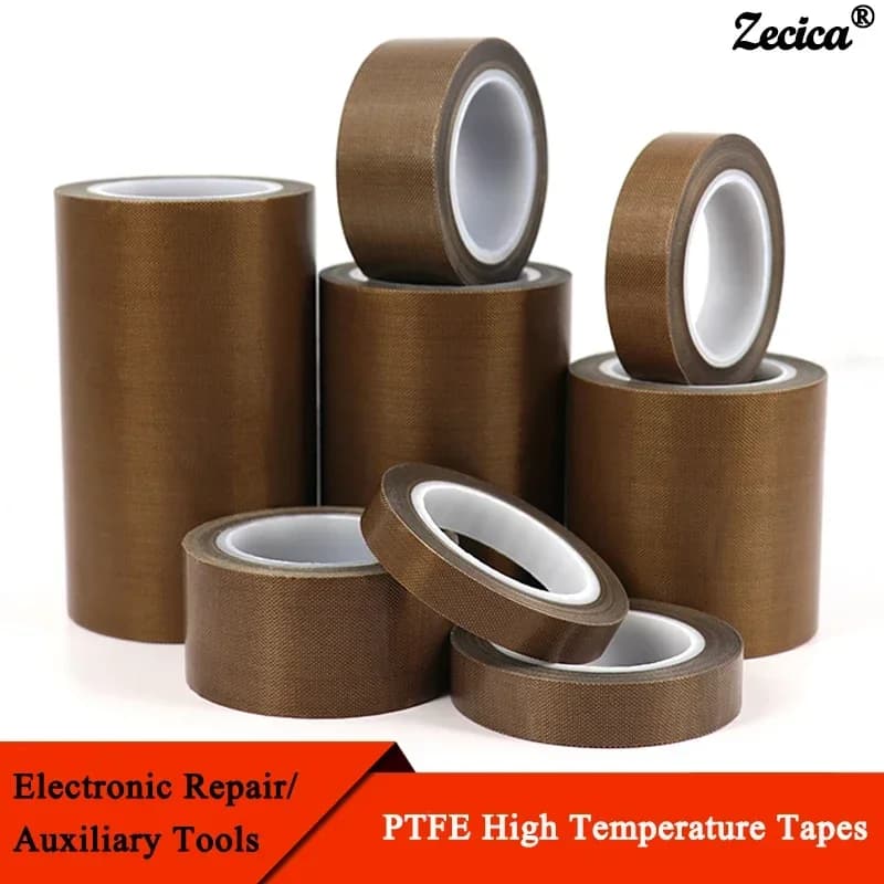 PTFE-Band, selbstklebendes Tuch, Breite 5–100 mm, Dicke 0,13 mm, 0,18 mm, isolierte, hochtemperaturbeständige Vakuum-PTFE-Bänder