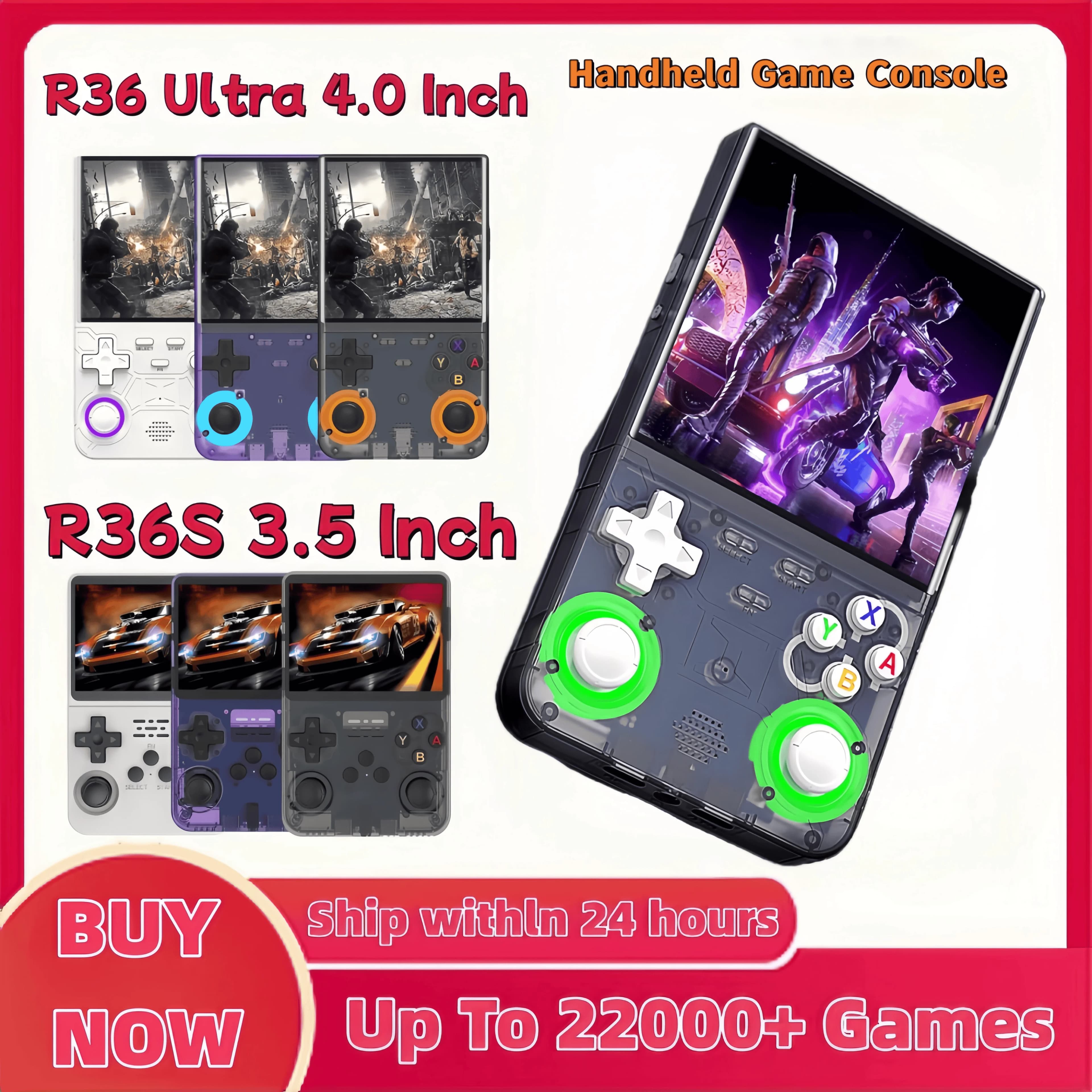 Retro R36 Ultra Handheld-Videospielkonsole IPS-Bildschirm 128 GB Spiele Tragbarer Taschenspieler Linux-System R36S R36Ultra R36 PRO