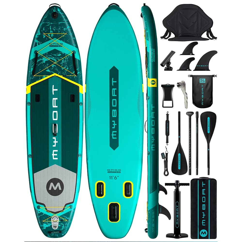 Myboat SUB Wasserdichtes aufblasbares Paddle-Board 11'6''x35''x6''Erwachsener Stehender Stil Wasserfischen mit Zubehör SUP Quizп Nadalд
