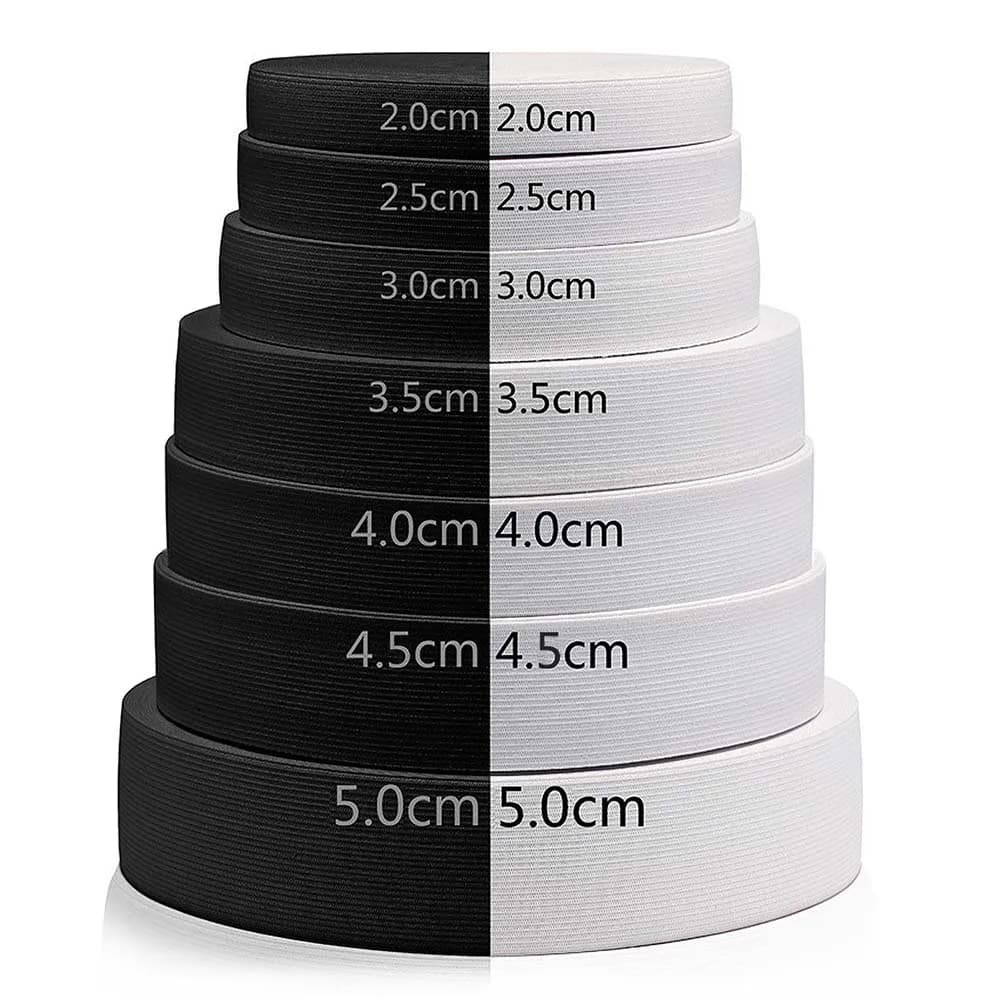 4~8 Meter 20mm/25mm/30mm/35mm/40mm/45mm/50mm Weiße und Schwarze Nylon Hochelastische Bänder für Kleidung und Hosen Nähzubehör
