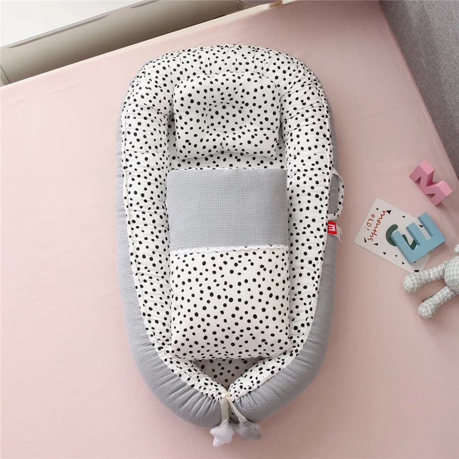 50 x 85 cm tragbares Babybett-Set, Babybett aus Baumwolle mit Steppdecke, Kleinkindbett für Babybett