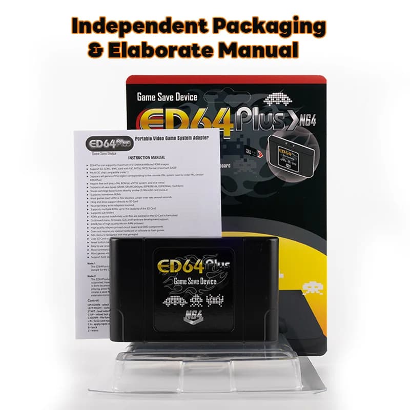 340-in-1-Spielkarte für ED64 Plus 64 Bit mit Einzelhandelsverpackung für N64-Videospielkonsole, NTSC und PAL-Spielkassette