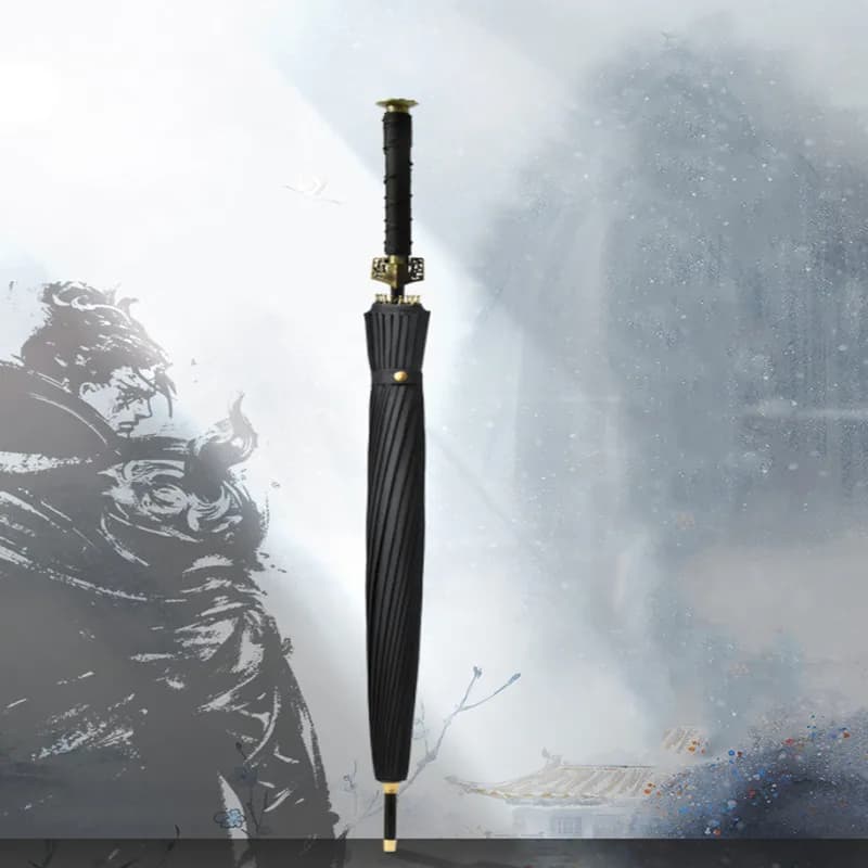 Samurai langstieligen Regenschirm männer Hübsche Große Regen oder Sonnenschein Dual-use-Kreative Starke Wind-beständig gerade Regenschirm