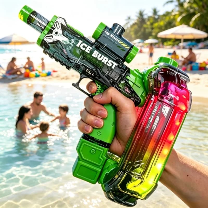LED-Simulierte Elektrische Wasserpistole für Erwachsene mit Dauerfeuer-Funktion, Automatische Wasserblaster für Kinder, Sommer-Outdoor-Spielzeug
