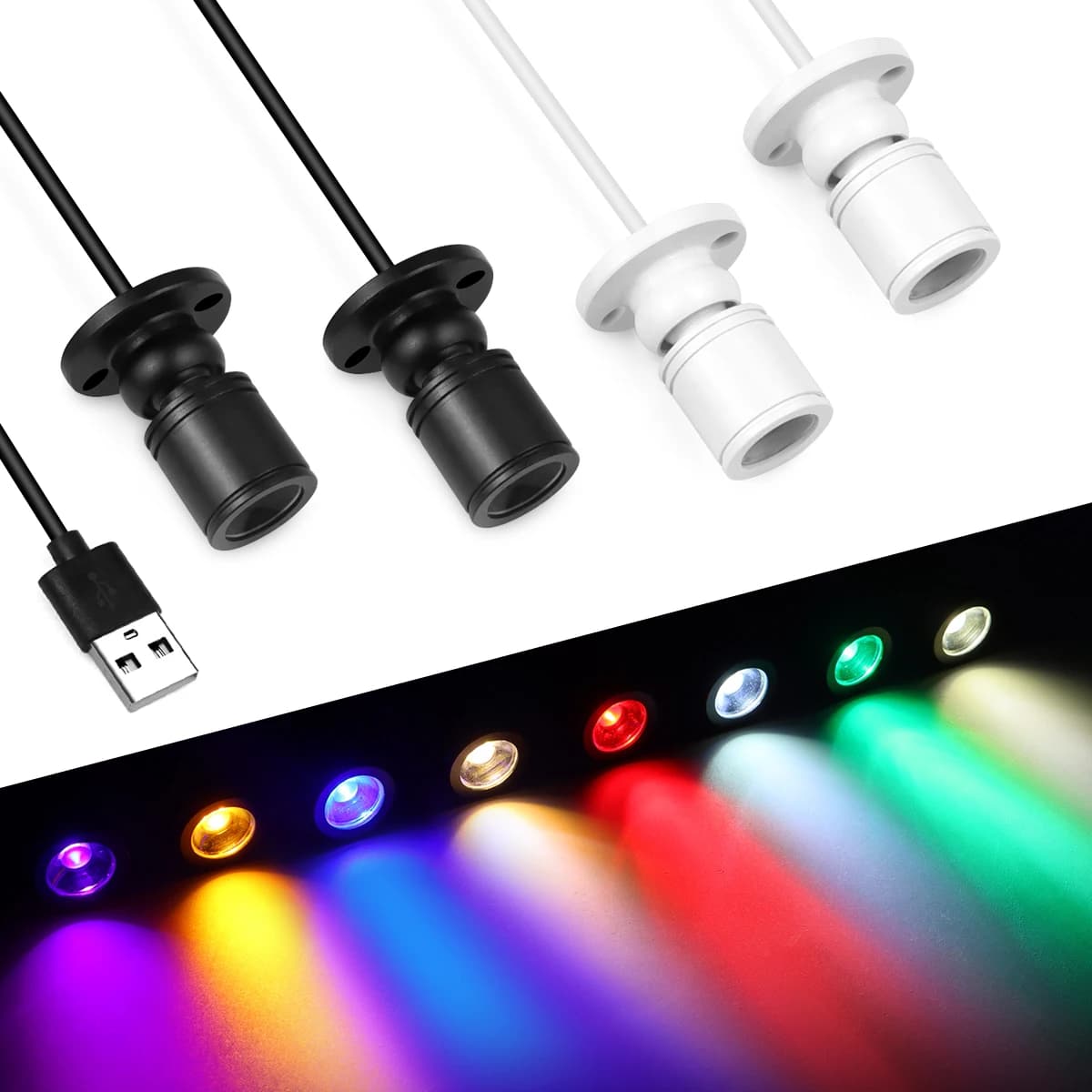 Bunter LED-Strahler USB 5V Mini-Deckenstrahler 1W Vitrine Muster Vitrine Licht Raumdekoration