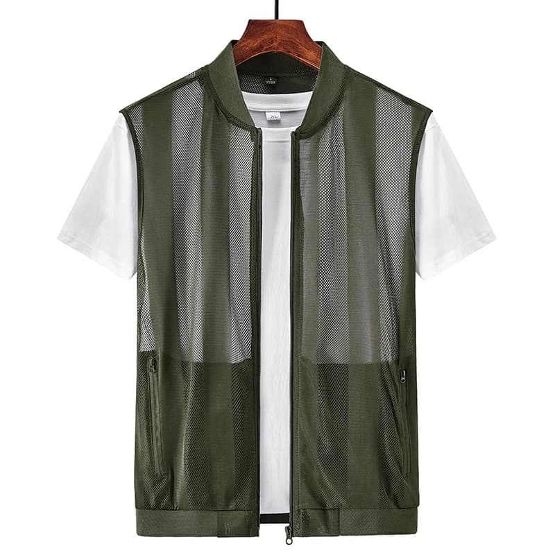 Sommer Männer Mesh hohle Weste atmungsaktive Outdoor-Sport mantel hochwertige Design Freizeit weste Männer