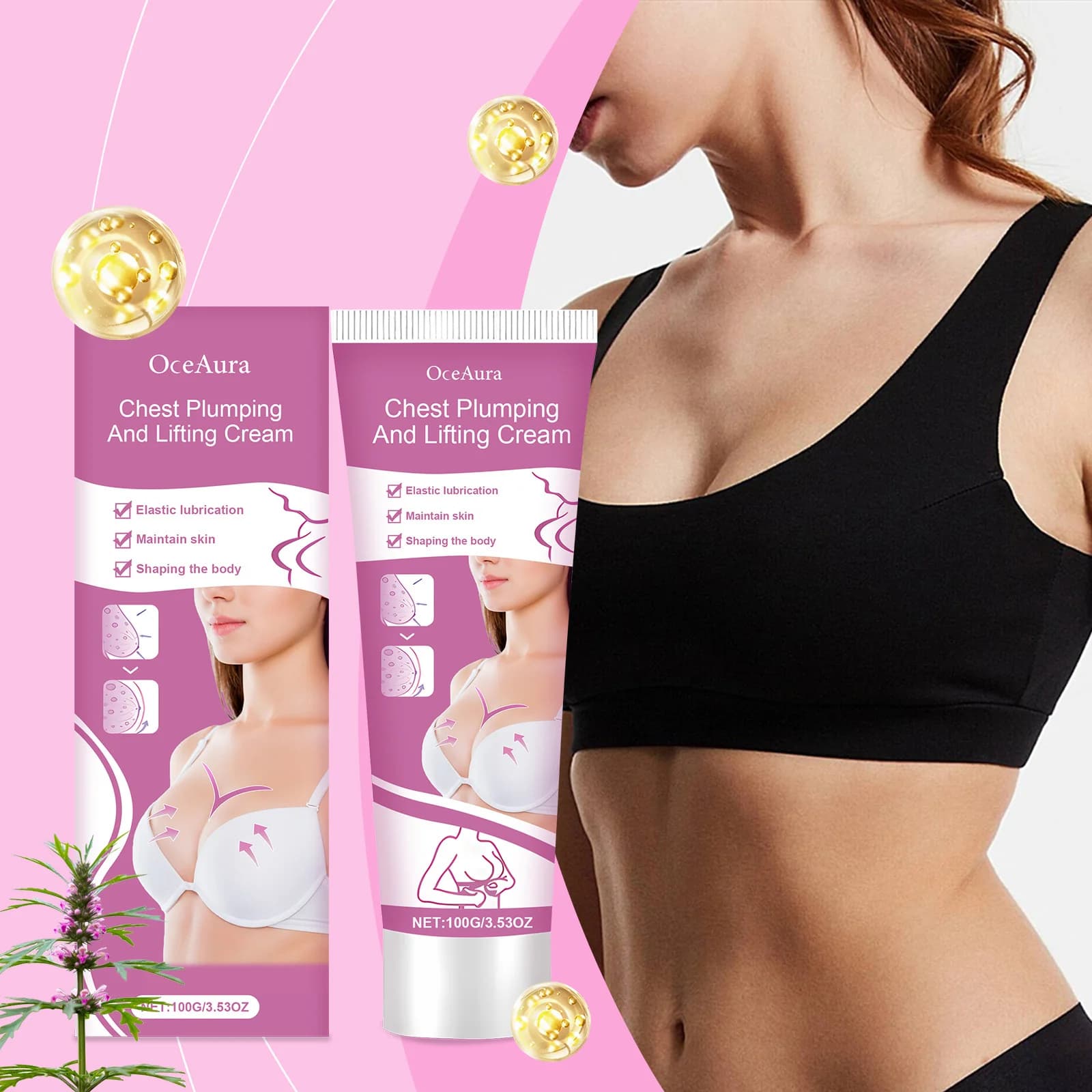 Brustverpolsterungs-Lifting-Creme, Vergrößerung, Übergrößerung, Verbesserung der Brust, flache, schlaffe Brust, straffende Massage,