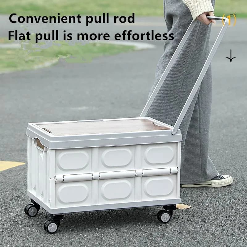 Faltbarer Trolley mit Rädern, tragbar und multifunktional, leichter Outdoor-Kleinstroller, Auto-Aufbewahrungsbox, mobile Aufbewahrungsbox