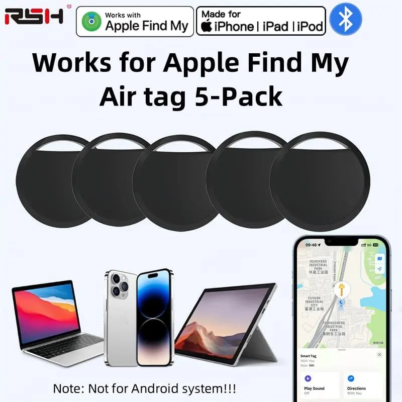 5er-Pack Smart Air-Tag (nur IOS), funktioniert mit Apple Find My (nur iOS), GPS Global Positioning Smart Tracker für Schlüsseltasche,