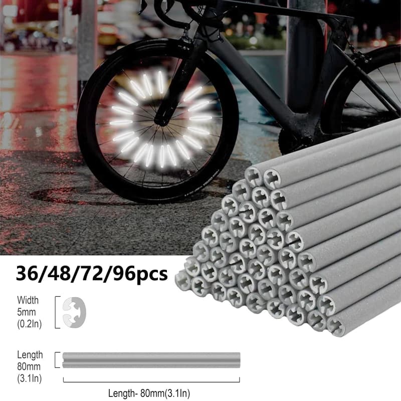 36/48/72/96 Stück 8 cm Speichenreflektoren Fahrradset Wasserdicht Einfache Montage, sicheres Fahren bei Nachtreflektoren