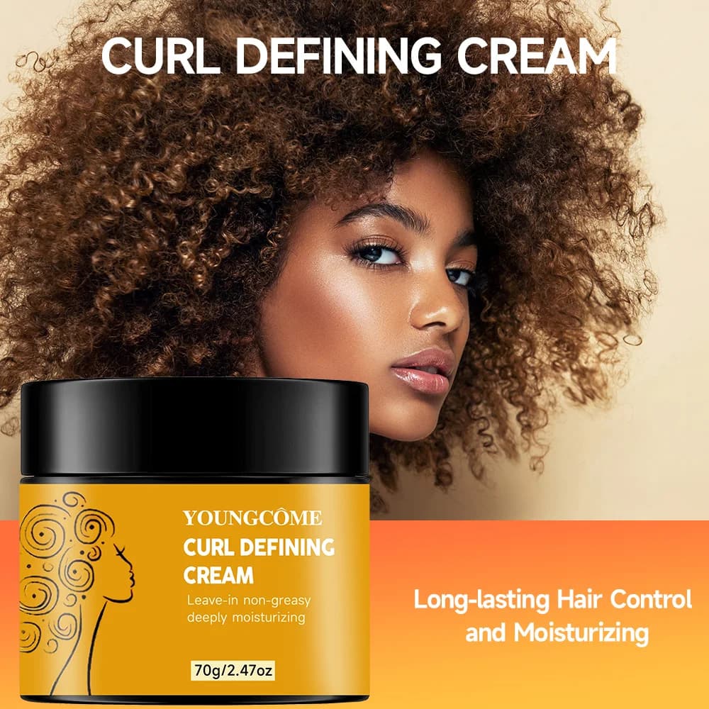 Curl Defining Cream Styling Sculpting Frizzy Wavy Boost Elastin Volumizing Fluffy Thickening Nourishing Enhance Hair Define Crea
