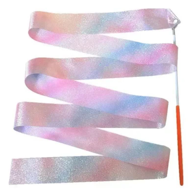 5/10 stücke Blinkende Sterne Gym Bänder Tanz Band Rhythmische Kunst Gymnastik Ballett Streamer Twirling Rod Regenbogen Stick Training 2M/4M