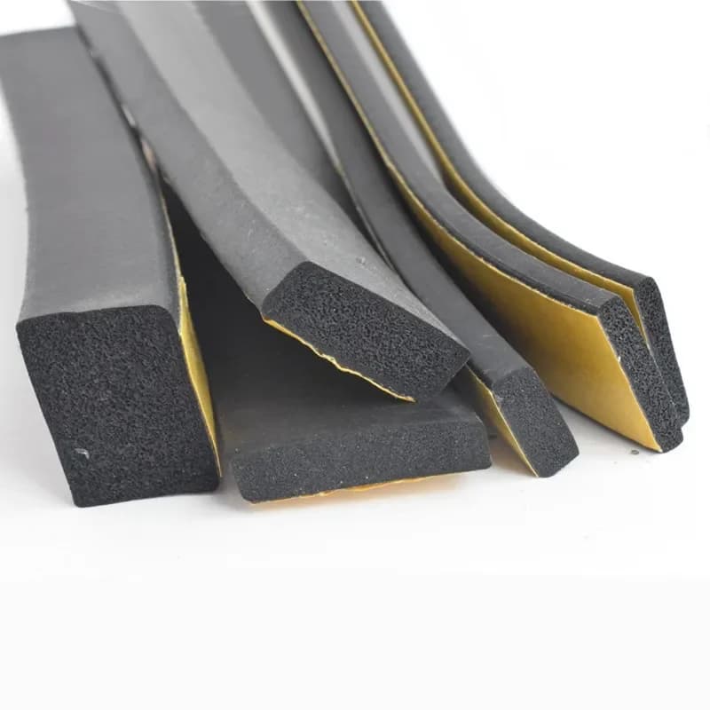 Selbstklebender Gummi-Schwamm-Dichtungsstreifen, Breite 10–30 mm, Dicke 2–20 mm, einseitig klebende Anti-Kollisions-Dichtung aus schwarzem