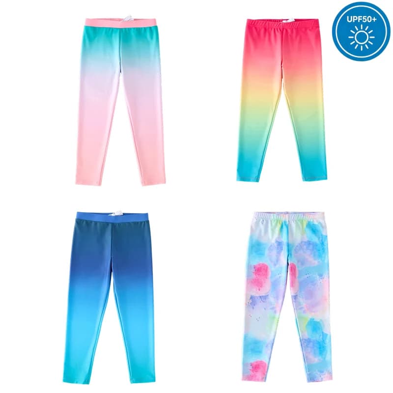 Badehose für Kleinkinder, Jungen und Mädchen, Farbverlauf, lange Schwimmleggings für Pool, Strand, Wassersport, UPF 50+, schnell trocknende