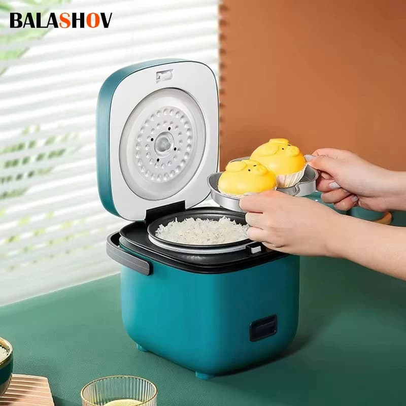 Mini-Reiskocher, automatische Haushaltsküche, elektrische Kochmaschine, 1–2 Personen, Speisenwärmer, Dampfgarer, 1,2 l, kleiner Reiskocher