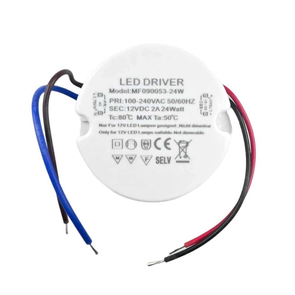 24W 30W 36W runder LED-Treiber Ultraschlankes LED-Netzteil Runder LED-Transformator AC 110V 220V 230V zu DC 12V 24V für LED-Lampe