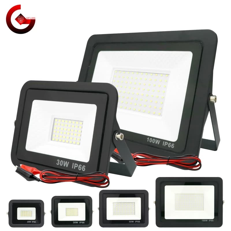 DC12V Led Flutlicht 20W 30W 50W 100W Outdoor Flutlicht Scheinwerfer IP66 Wasserdichte Licht Reflektor tragbare 12 Volt Led-leuchten