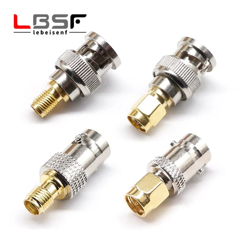 SMA-Stecker-Buchse auf BNC-Stecker-Buchse-Adapter für drahtlose LAN-Geräte, Koaxialkabel, WLAN, Schinken oder Handradios