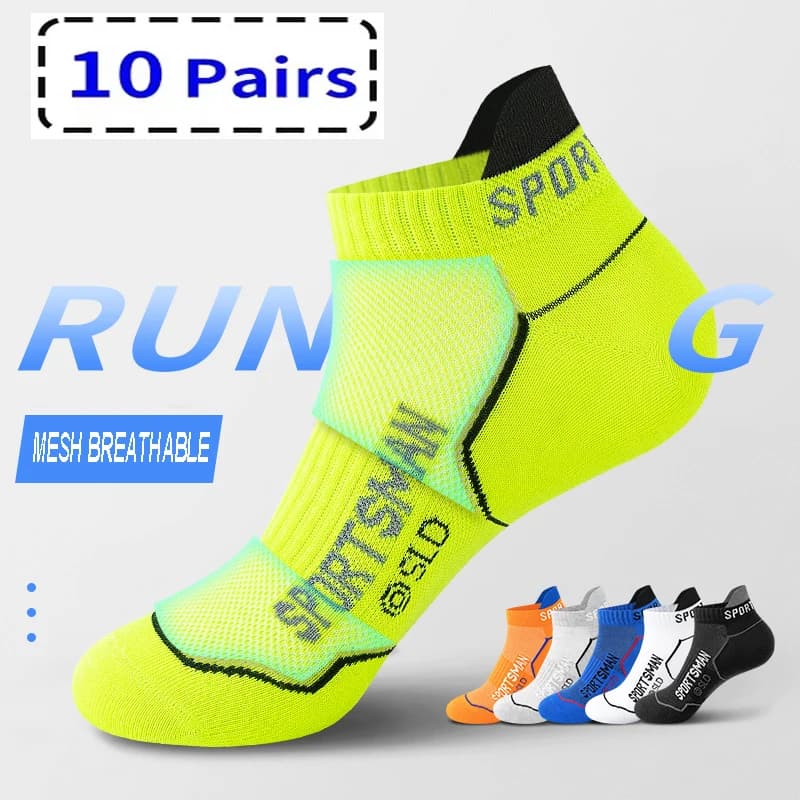 10 Paar hochwertige Socken Herren Sommer Mann kurze Socken atmungsaktive Söckchen Baumwolle Sportsocken schwarz dünn geschnittene Run Herrensocken