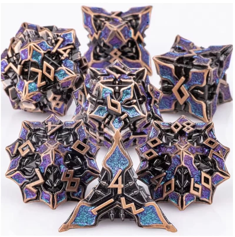 DND Metallwürfel 7-teiliges MTR-Würfelset DnD Polyedrische Würfel für Dungeons and Dragons Würfel Rollenspiele D&D Würfel Geschenke Grüne