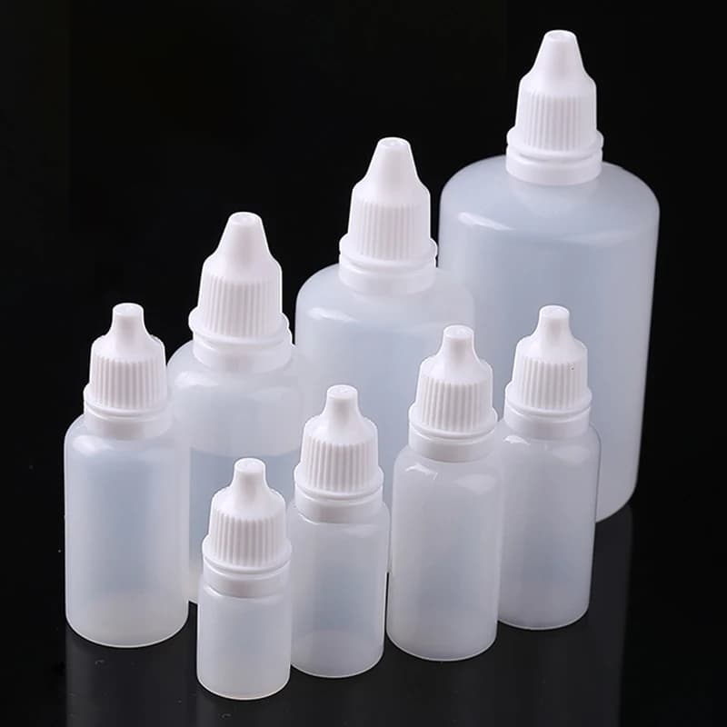 100 Stück Tropfflaschen, zusammendrückbare Augentropfenflaschen, leere Plastikfläschchen für Flüssigkeitsaugentropfen, 3 ml, 5 ml, 10 ml, 15 ml,