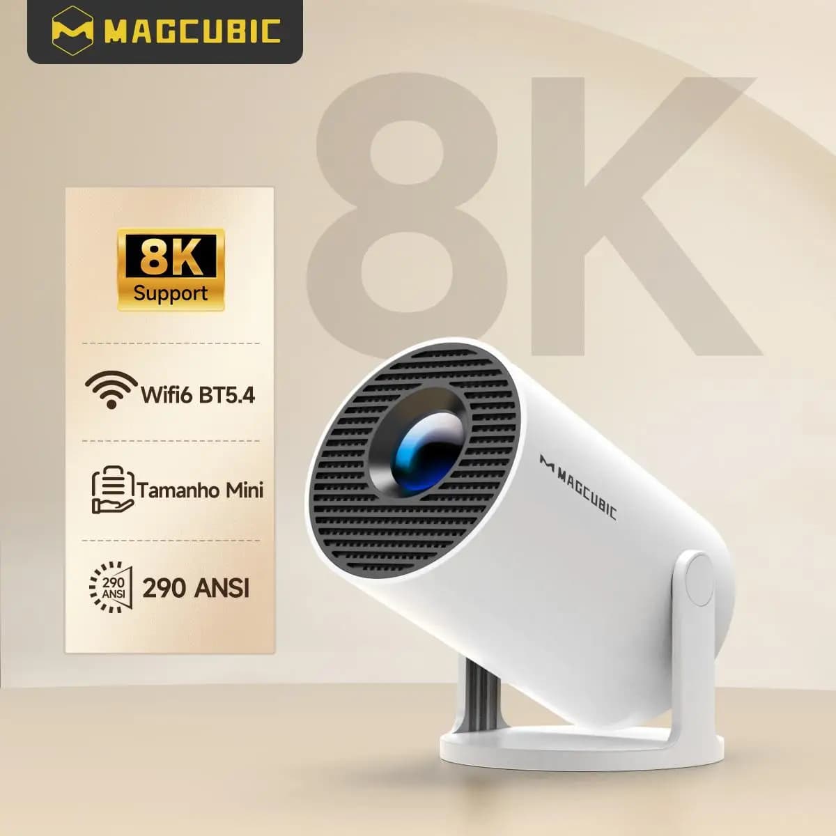 Magcubic HY300 Pro 8K HD Projektor Android14 Dual Wifi6 290ANSI Allwinner H726 BT5.0 1280*720 Heimkino Outdoor Projetor HY300