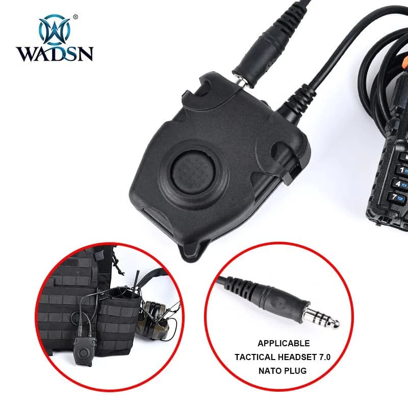 Wadsn taktische ptt Push-Talk-Taste Militär Headset Comtact Kopfhörer mit Motorola Kenwood Icom Midland Plug für Baofeng Radio