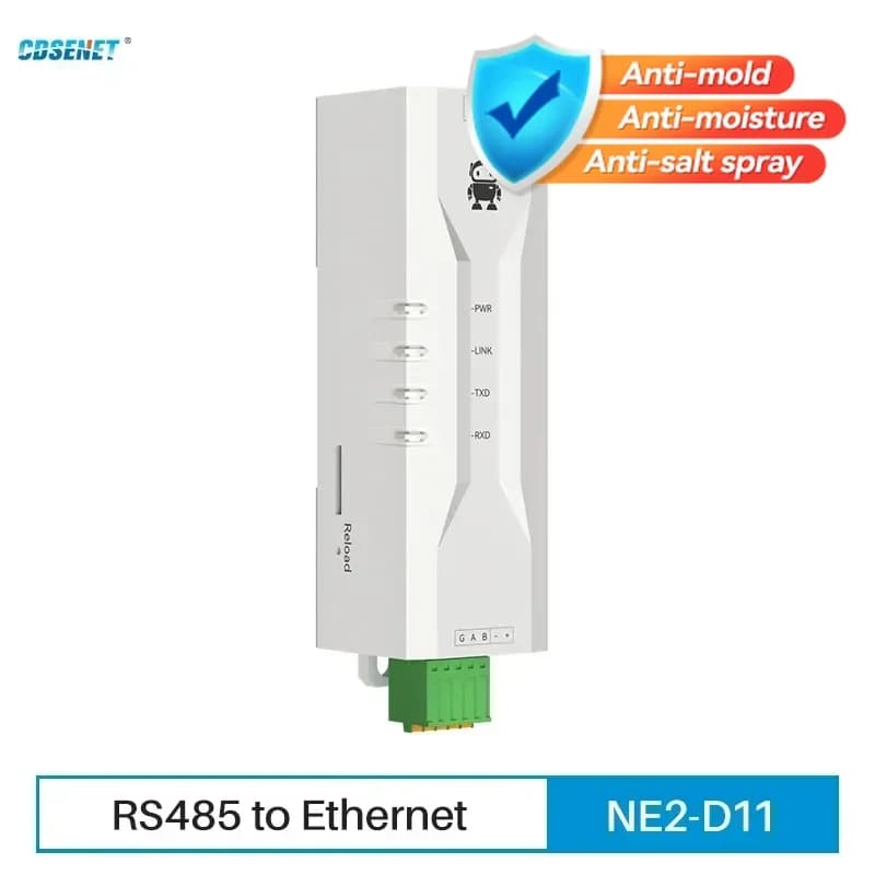 RS485 RS232 RS422 zu Ethernet Serial Port Server DIN-Schiene Installation CDSENET NE2-D11 DC 8-28V Modbus MQTT HTTP DNS FOTA Remote Up