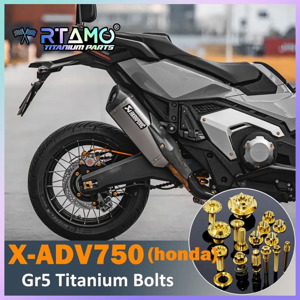 RTAMO Titan Gr5 Schrauben für Honda X-ADV750 Kettenabdeckung Kettenrad Hintere Kette Einstellmutter Rohrabdeckung Hintere Bremspumpe