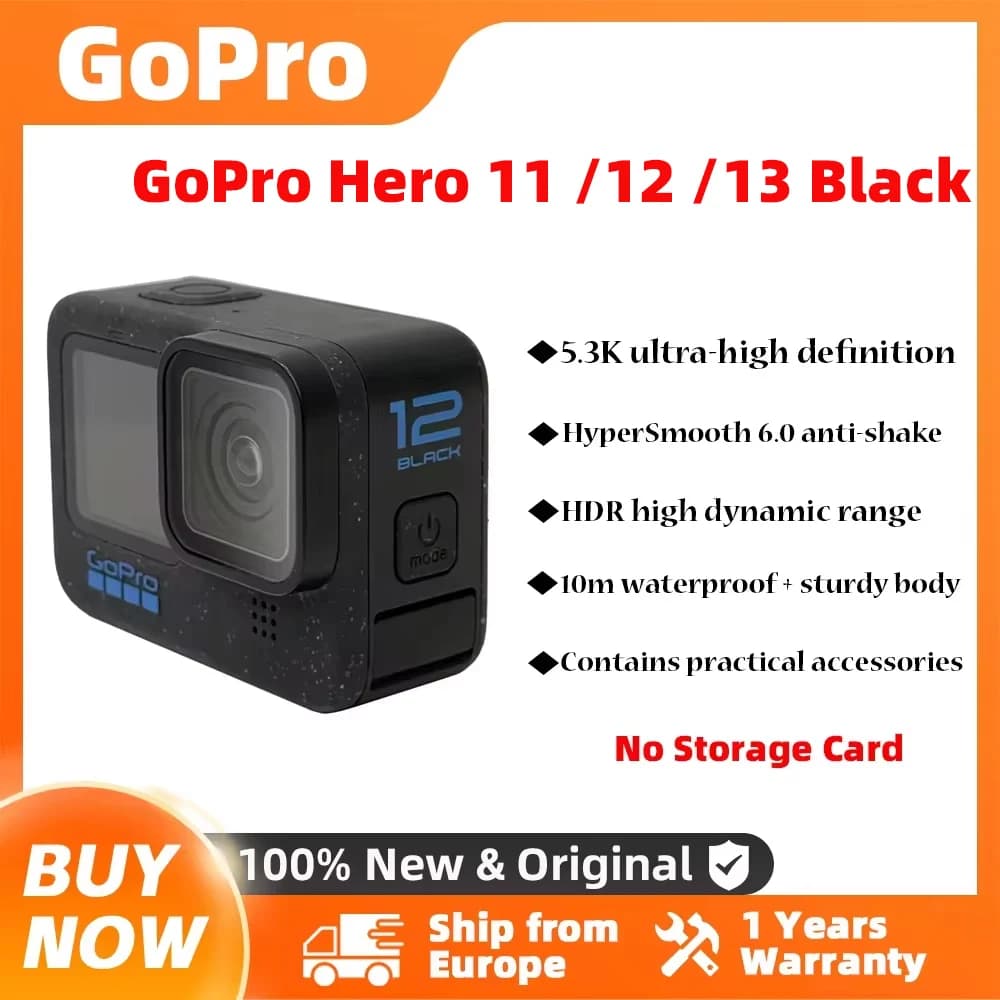 GoPro HERO 11/12/13 Black Hyperstitch 6.0 Videokamera 5.3k60fps 27MP Sportkamera für Helm GoPro Hero 11/12/13 Black